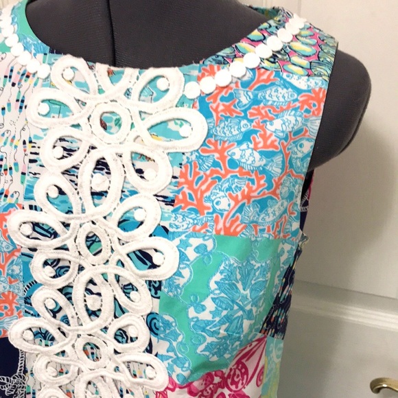 Lilly Pulitzer Worth Shift Dress Multi Sailor Patch - Picture 4 of 16